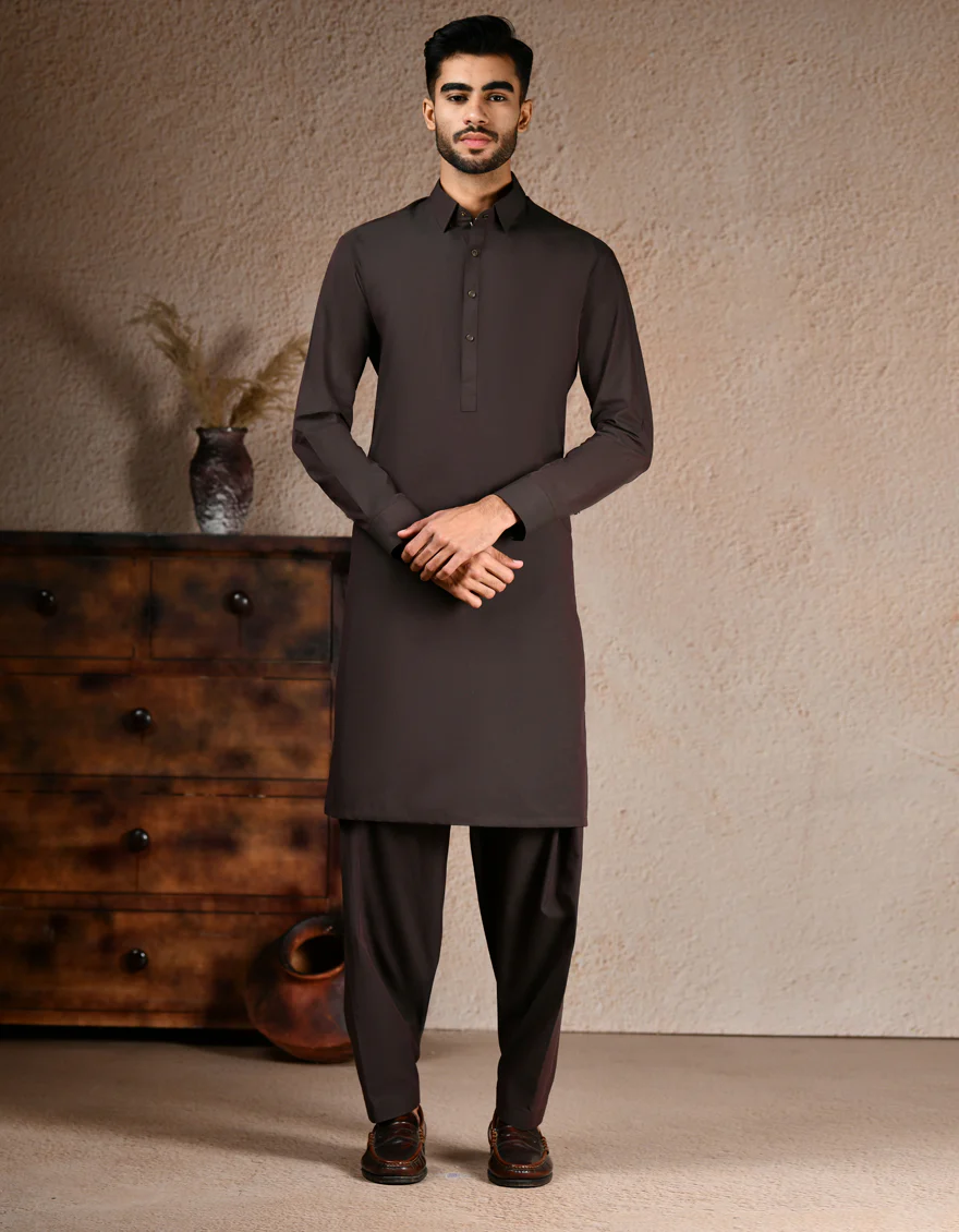 BROWN BLENDED KAMEEZ SHALWAR | JJKS-A-33242/S25/JJ9