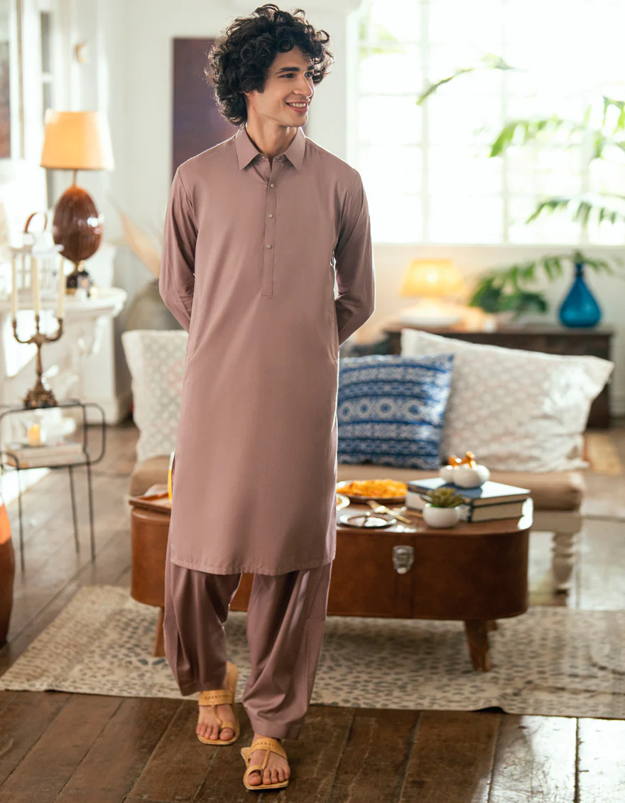 MAUVE COTTON KAMEEZ SHALWAR | JJKS-A-33394/S25/JJ9833-CL