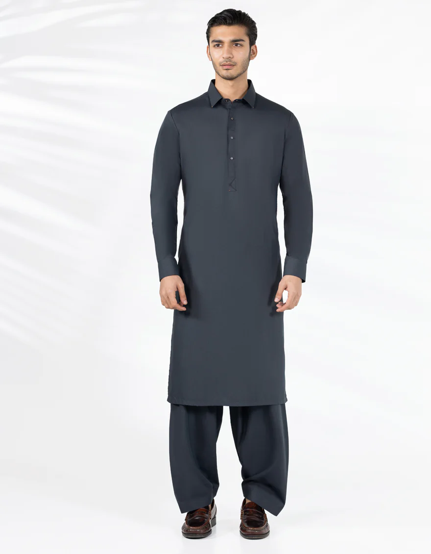 DEEP GREY BLENDED KAMEEZ SHALWAR | JJKS-A-33486/S25/JJ9933-CL