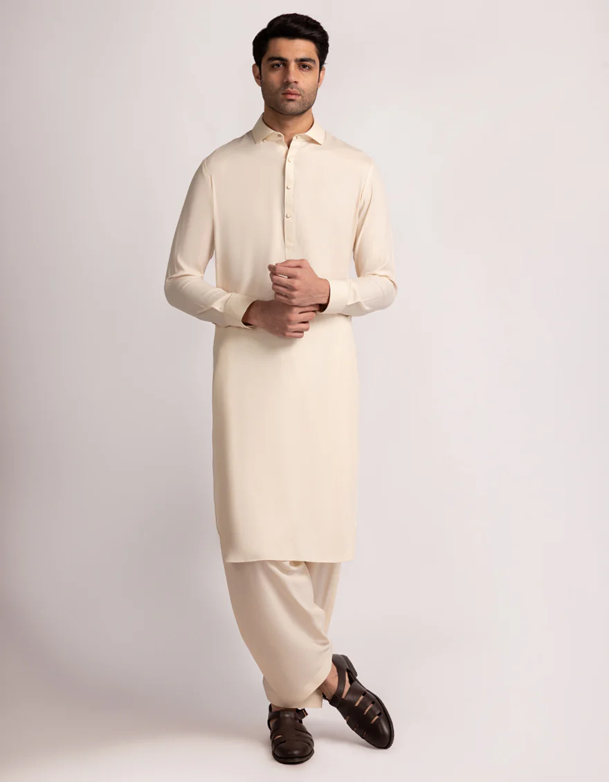 CREAM BLENDED KAMEEZ SHALWAR | JJKS-A-33661/S25/JJ10420-PN