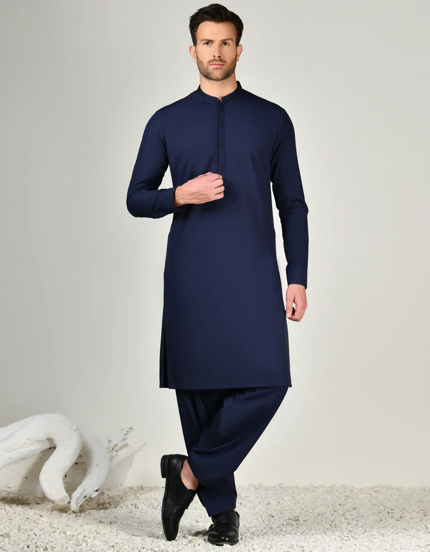 BLUE BLENDED KAMEEZ SHALWAR | JJKS-A-37898/S24/JJ9466-FL