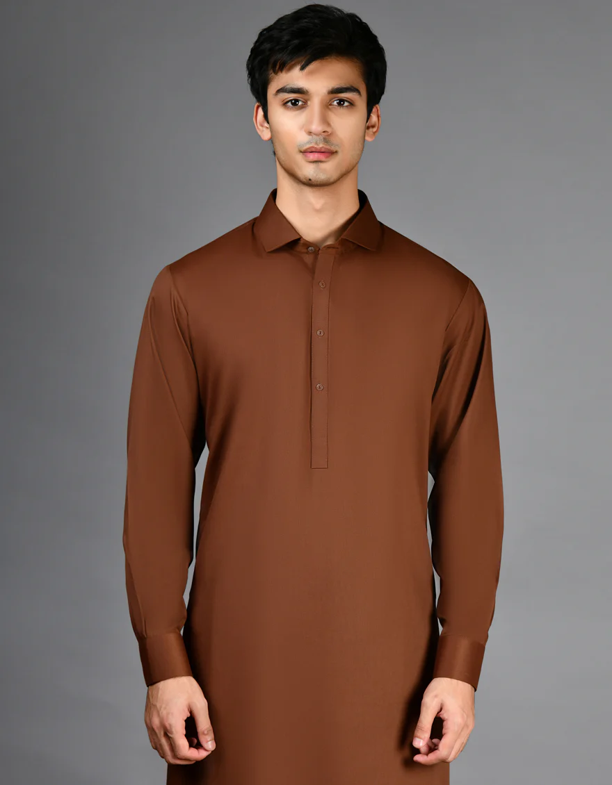 BROWN BLENDED KAMEEZ SHALWAR | JJKS-A-47005-R8-AP/S24/JJ9548-PN - Image 2
