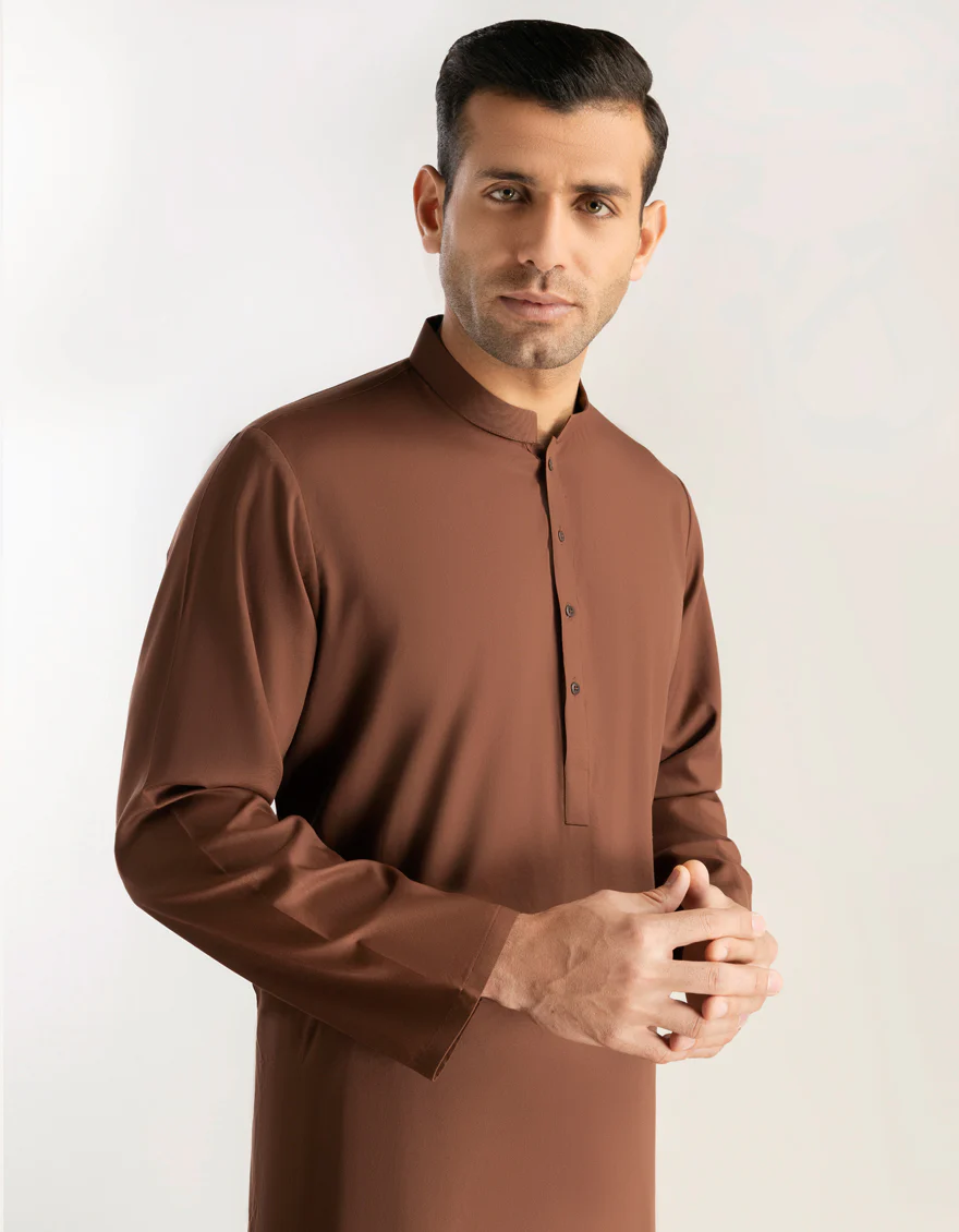 BROWN BLENDED KAMEEZ SHALWAR | JJKS-A-47006-R6-AP/S24/JJ9250-PN - Image 4