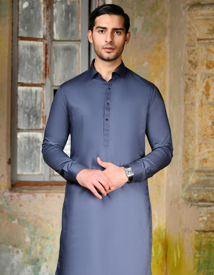 BLUE COTTON KAMEEZ SHALWAR | JJKS-A-47226/S24/JJ8769-PN