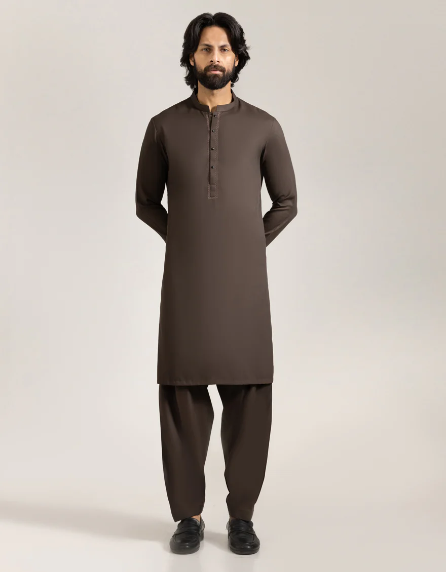 BROWN BLENDED KAMEEZ SHALWAR | JJKS-A-90523/S25/JJ9767-SF