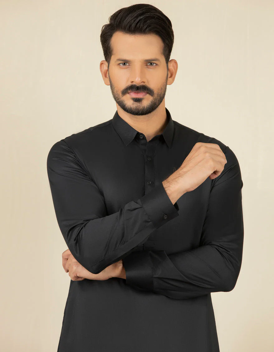 BLACK BLENDED BLACK KAMEEZ SHALWAR | JJKS-A-US-30729-R24-AP/S23/JJ8377-PN - Image 3