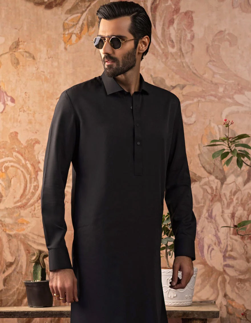 BLACK BLENDED KAMEEZ SHALWAR | JJKS-A-US-30729-R27-AP/S23/JJ8733-PN - Image 5