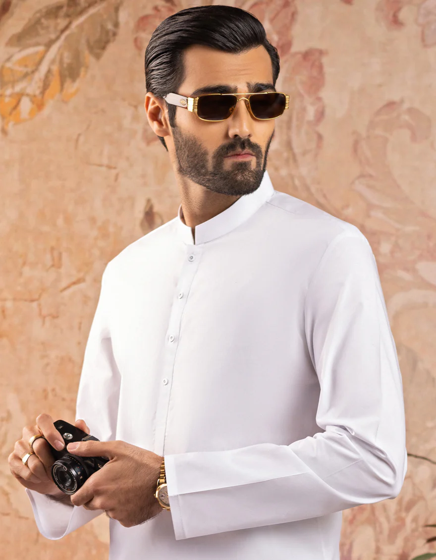WHITE COTTON WHITE KAMEEZ SHALWAR | JJKS-A-US-30730-R13-AP/S23/JJ6922-PN - Image 2