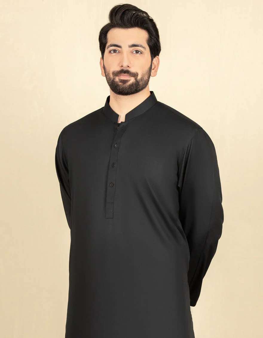 BLACK BLENDED BLACK KAMEEZ SHALWAR | JJKS-A-US-30778-R25-AP/S23/JJ8733-PN - Image 3