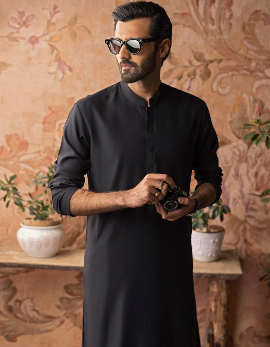 BLACK BLENDED KAMEEZ SHALWAR | JJKS-A-US-30778-R28-AP/S23/JJ8733-PN - Image 6