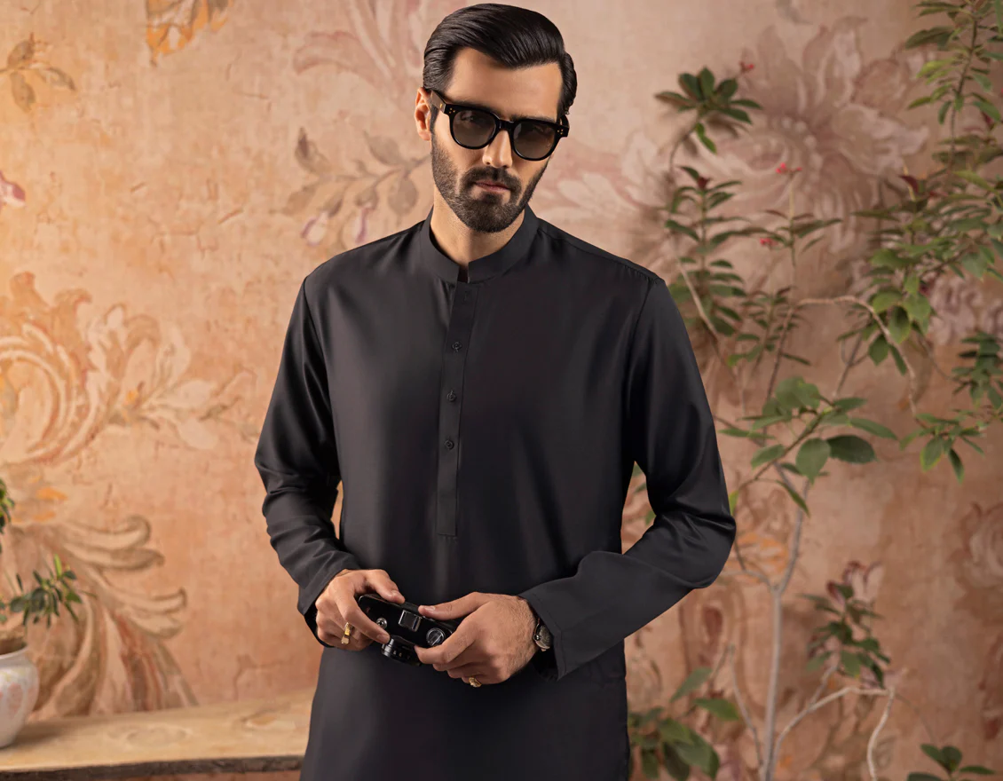 BLACK BLENDED KAMEEZ SHALWAR | JJKS-A-US-30778-R29-AP/S23/JJ8733-PN - Image 3