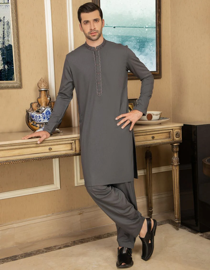CHARCOAL GREY KAMEEZ SHALWAR | JJKS-A-US-31096/S20/JJ6880