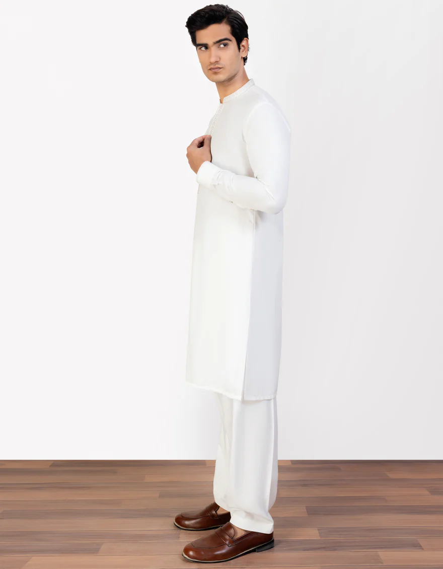 WHITE BLENDED KAMEEZ SHALWAR | JJKS-A-US-32783/S23/JJ8712-FL