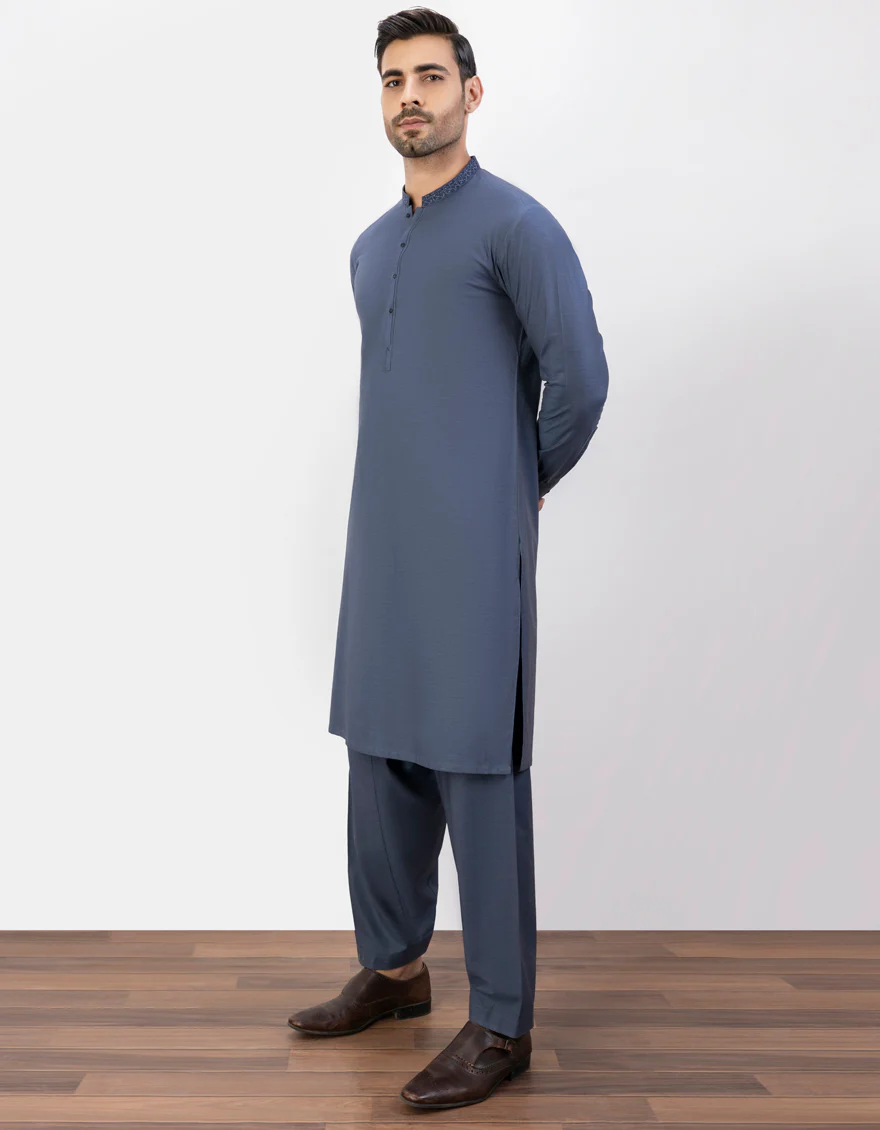 GREYISH GREEN COTTON KAMEEZ SHALWAR | JJKS-A-US-32785/S23/JJ8919-SF