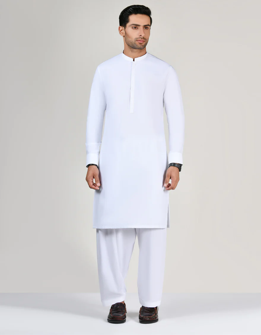 WHITE BLENDED KAMEEZ SHALWAR | JJKS-A-US-32853/S23/JJ9199-SF