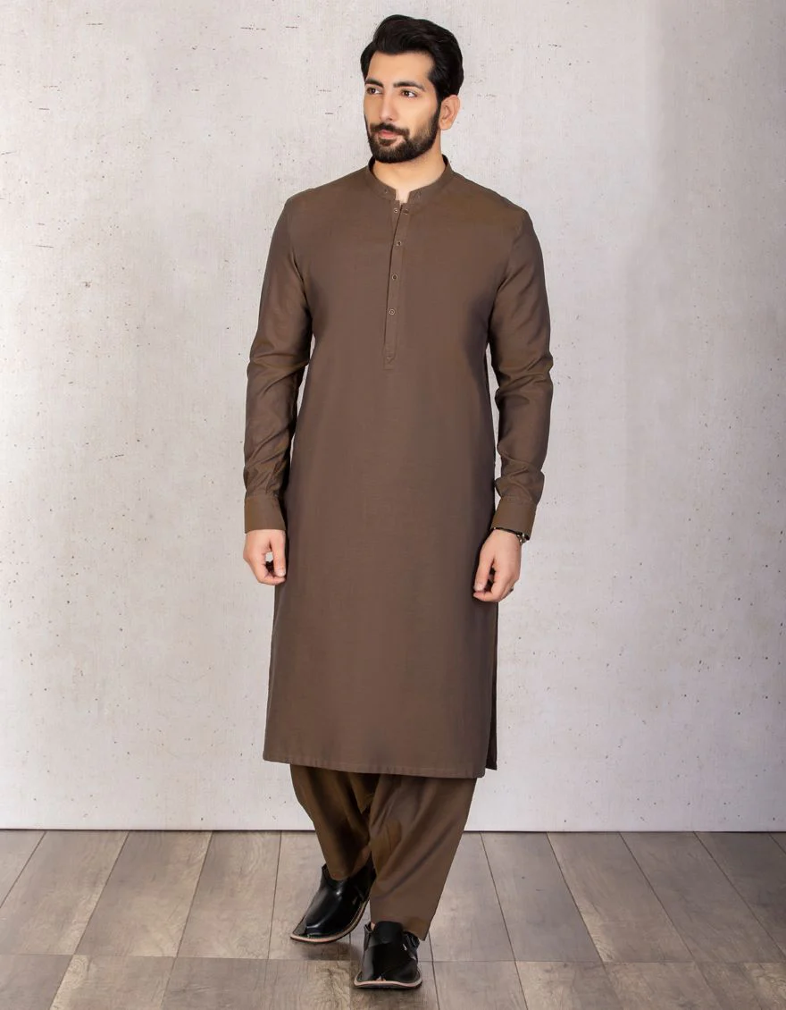MEHANDI BROWN KAMEEZ SHALWAR | JJKS-A-US-34055/S21/JJ7111-CL