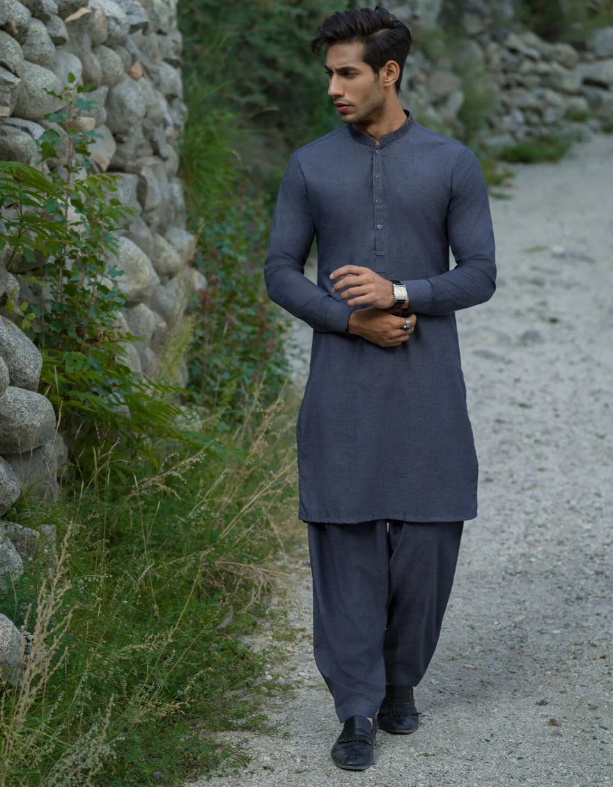 DARK GREY KAMEEZ SHALWAR | JJKS-A-US-34118/W21/JJ7346-SF