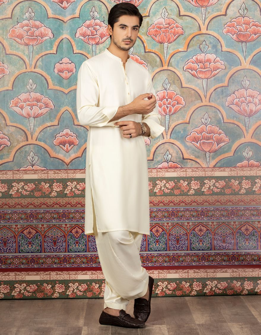 CREAM KAMEEZ SHALWAR | JJKS-A-US-36827/S21/JJ7230-SF