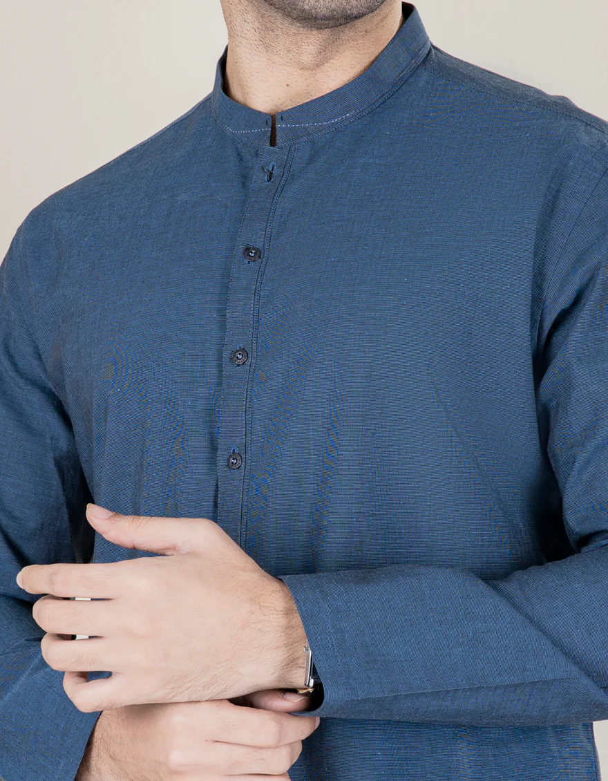 BLUE COTTON KAMEEZ SHALWAR | JJKS-A-US-37693/S23/JJ8697-CL