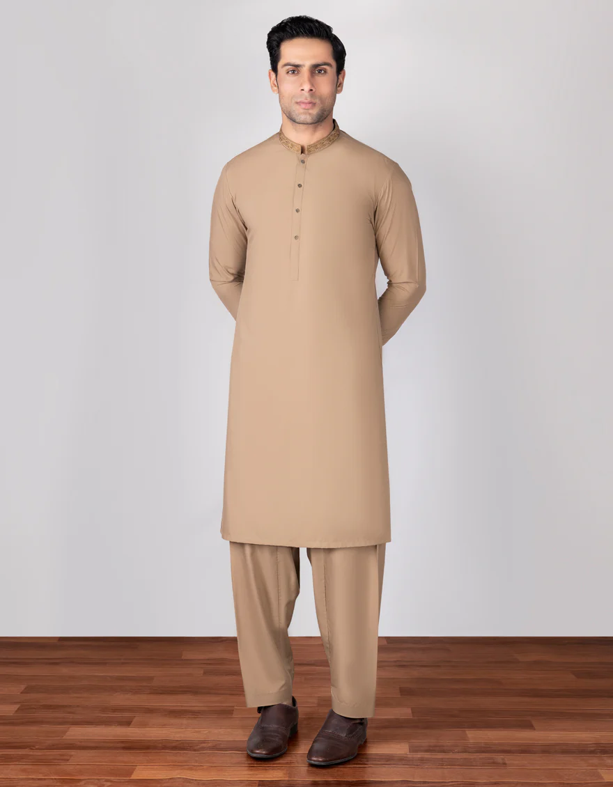 BROWN BLENDED KAMEEZ SHALWAR | JJKS-A-US-37715/S23/JJ8727-SF