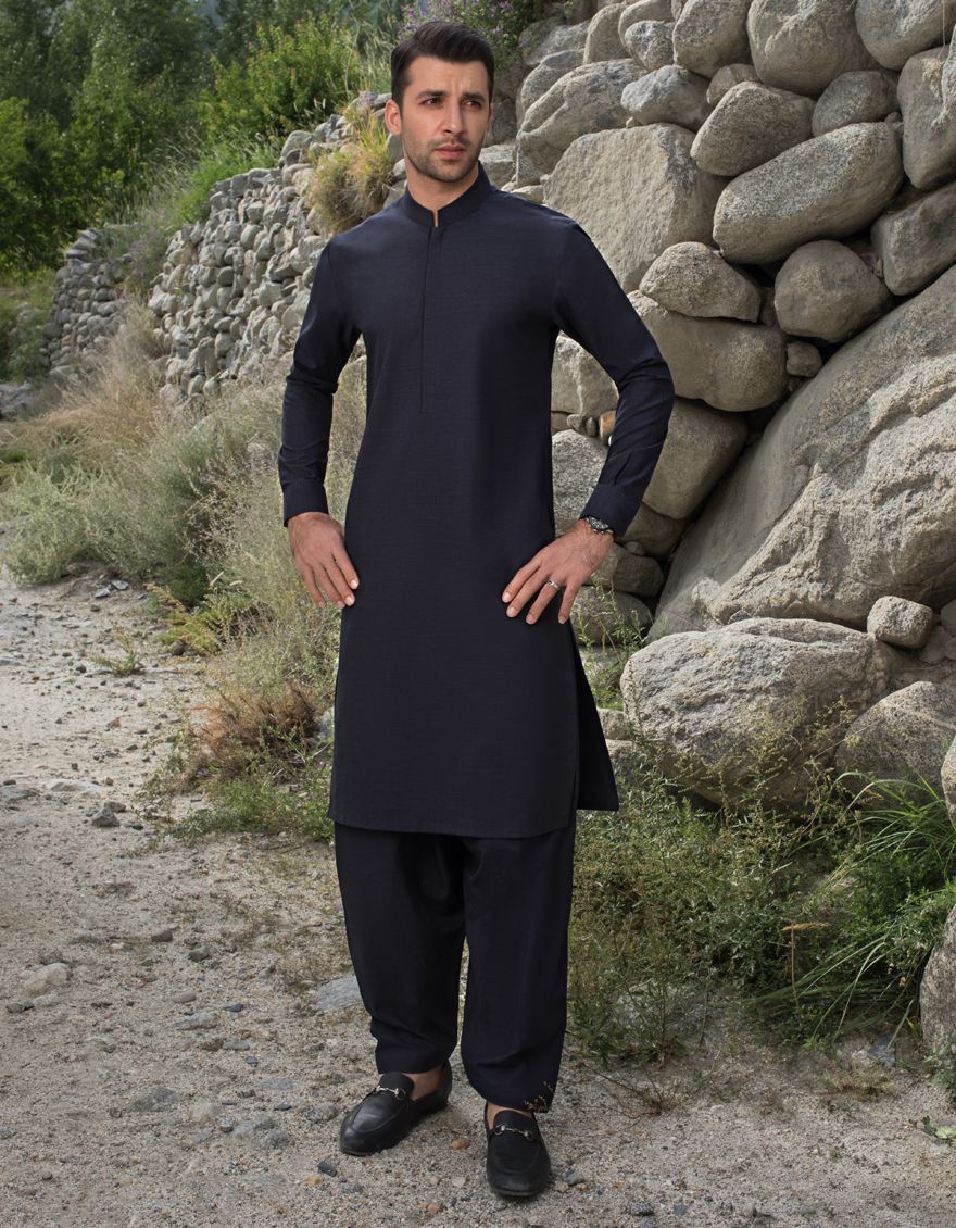 DARK GREY KAMEEZ SHALWAR | JJKS-A-US-40134/W21/JJ7114-PN