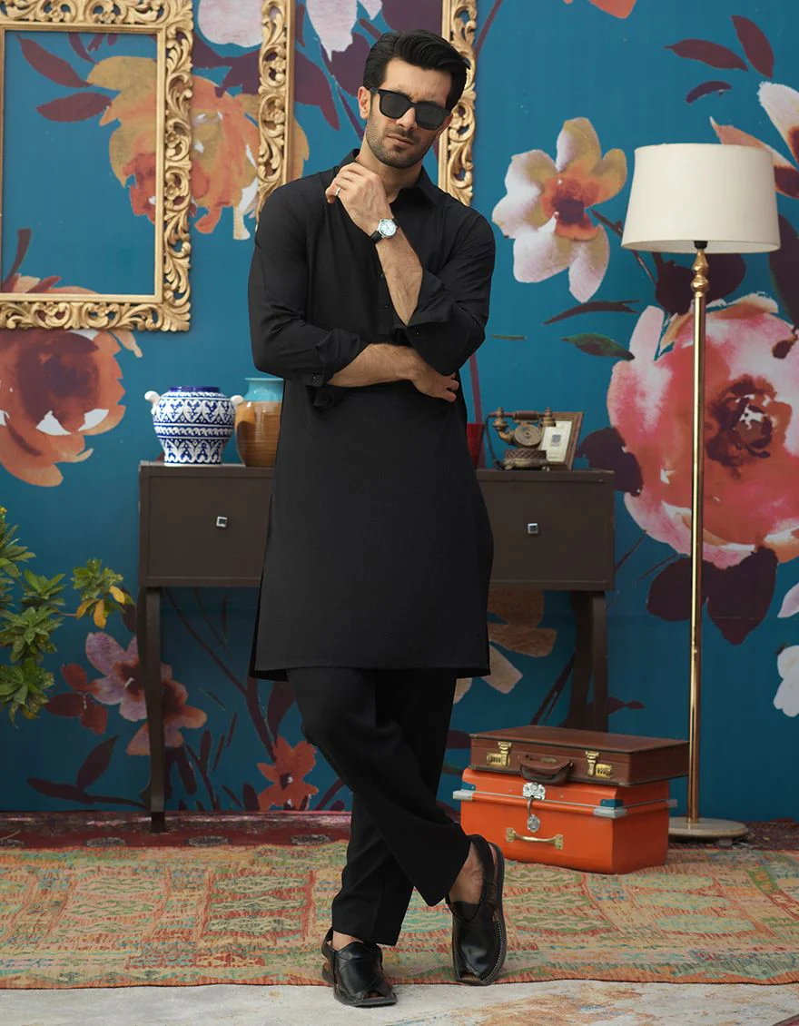 BLACK KAMEEZ SHALWAR | JJKS-A-US-42181/S21/JJ7445-PN