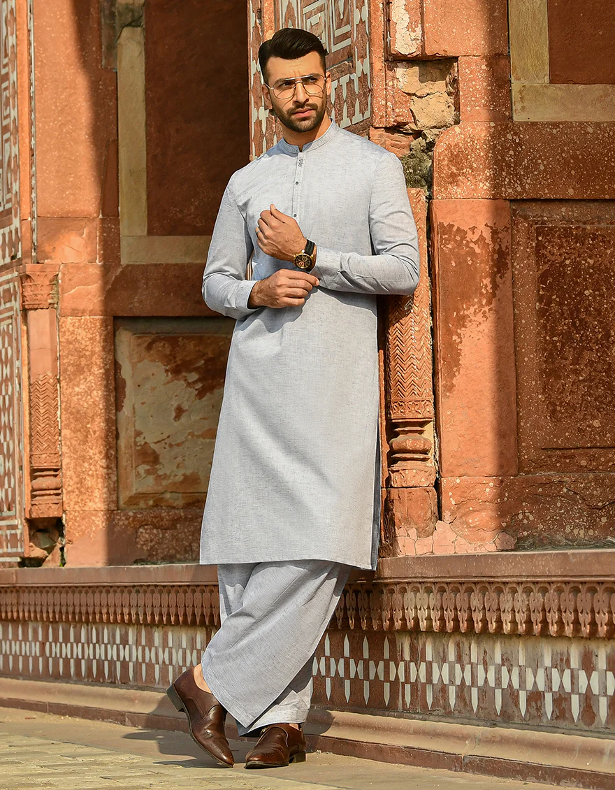 GREY VISCOSE KAMEEZ SHALWAR | JJKS-A-US-43103/S22/JJ8123-CL