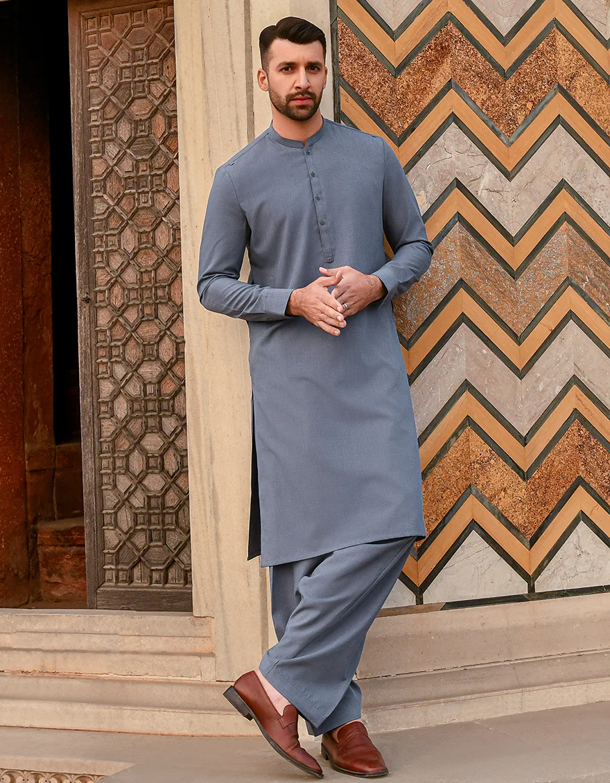 BLUISH GREY VISCOSE KAMEEZ SHALWAR | JJKS-A-US-44017/S22/JJ8107-CL