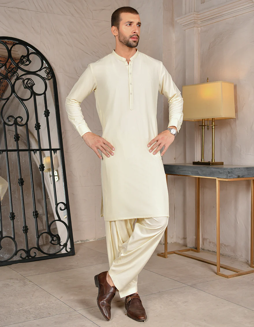 CREAM VISCOSE KAMEEZ SHALWAR | JJKS-A-US-44034/S22/JJ7196-CL