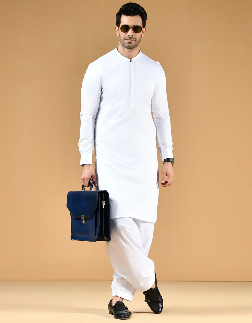 WHITE COTTON KAMEEZ SHALWAR | JJKS-A-US-44087/S22/JJ7544-CL