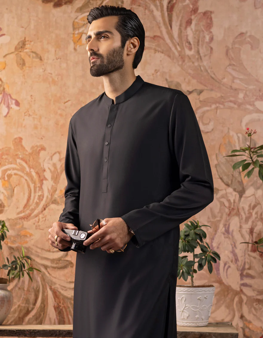 BLACK BLENDED KAMEEZ SHALWAR | JJKS-S-30778-R31-AP/ - Image 5