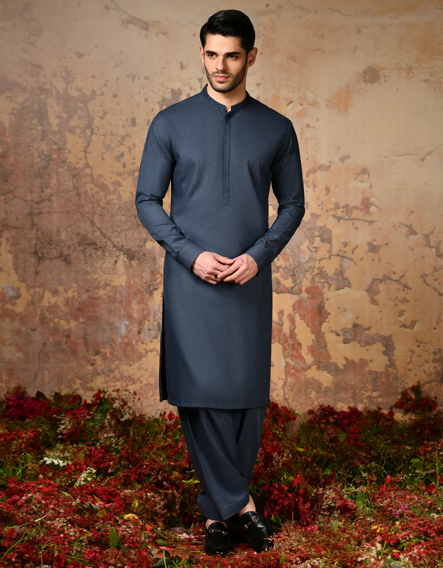 GREY BLENDED KAMEEZ SHALWAR | JJKS-S-32771/S24/JJ8