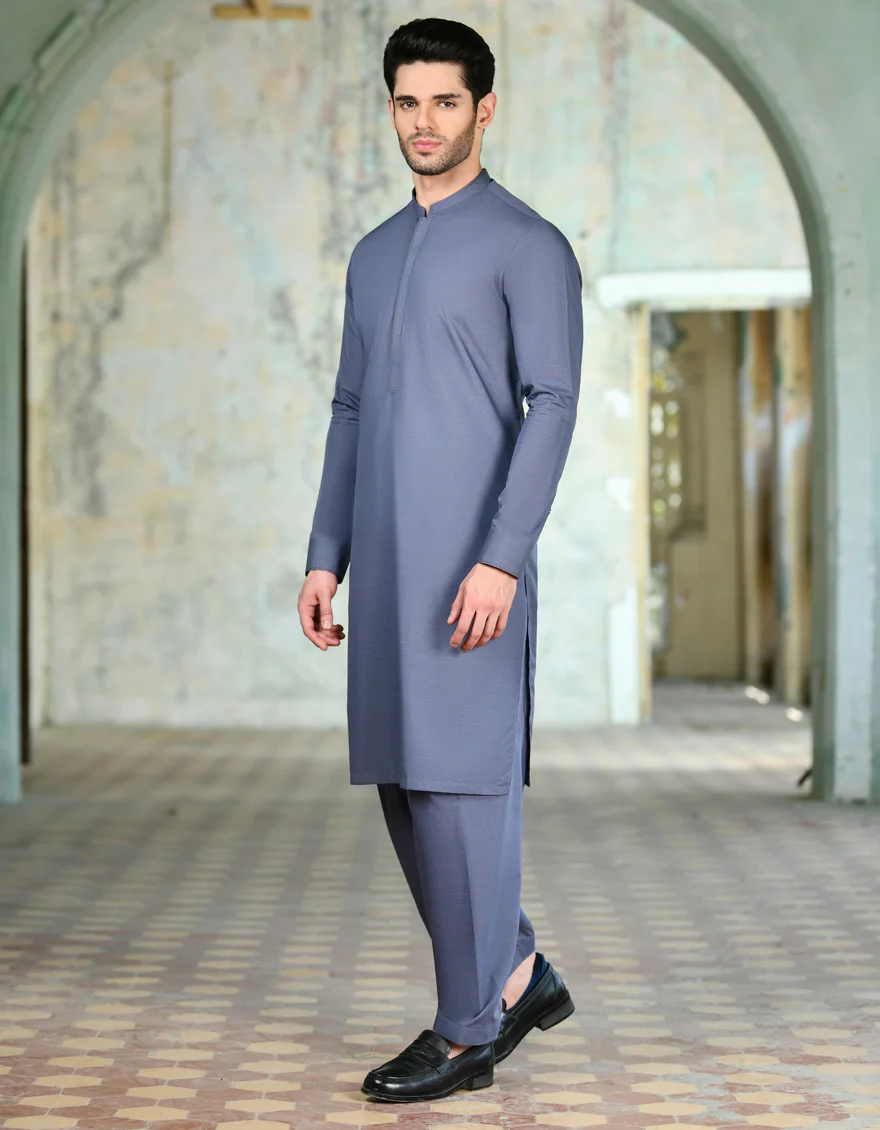 GREY BLENDED KAMEEZ SHALWAR | JJKS-S-32922/S24/JJ9254-CL