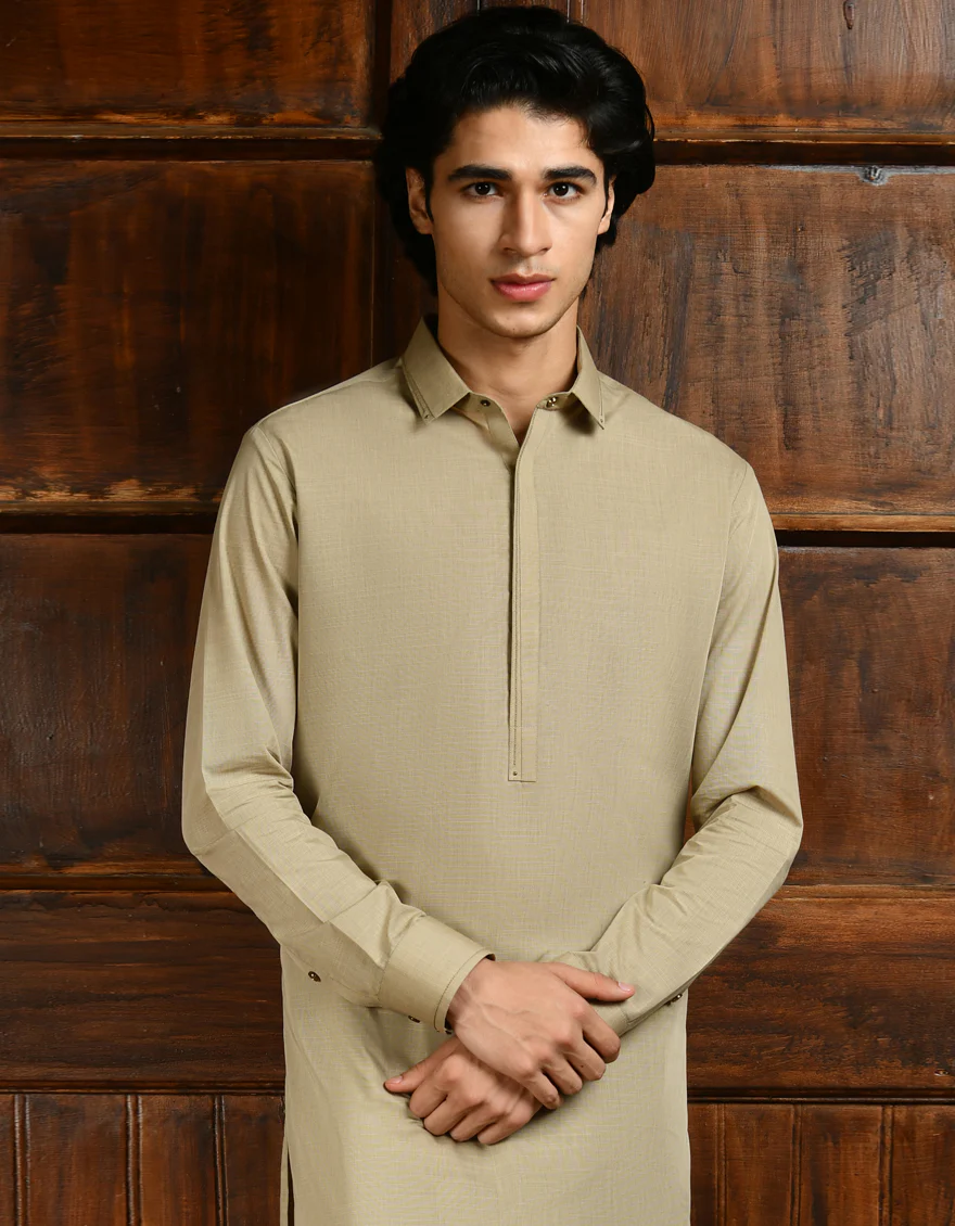 BROWN BLENDED KAMEEZ SHALWAR | JJKS-S-32923/S24/JJ9254-CL - Image 2