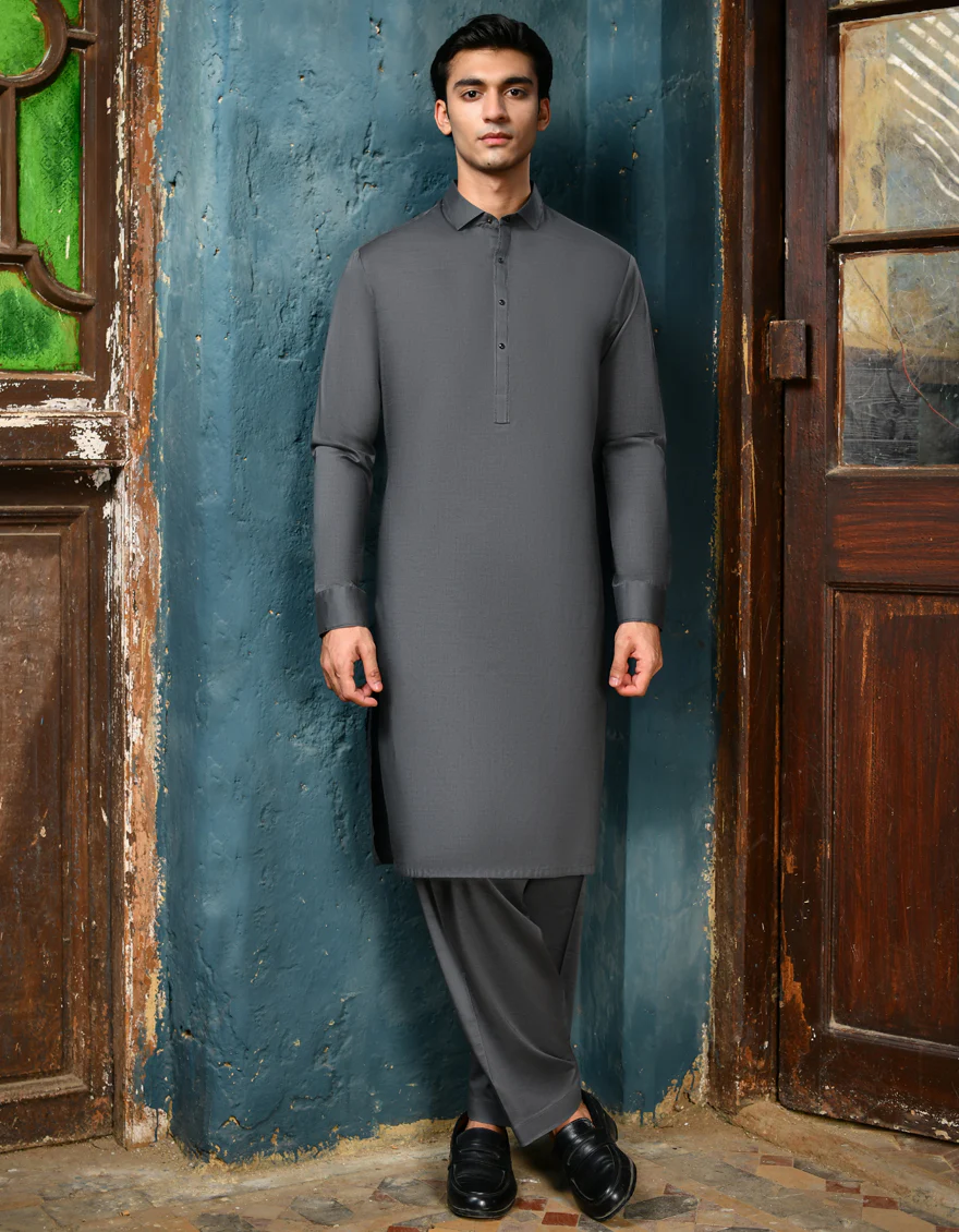 GREY COTTON KAMEEZ SHALWAR | JJKS-S-32924/S24/JJ9213-CL