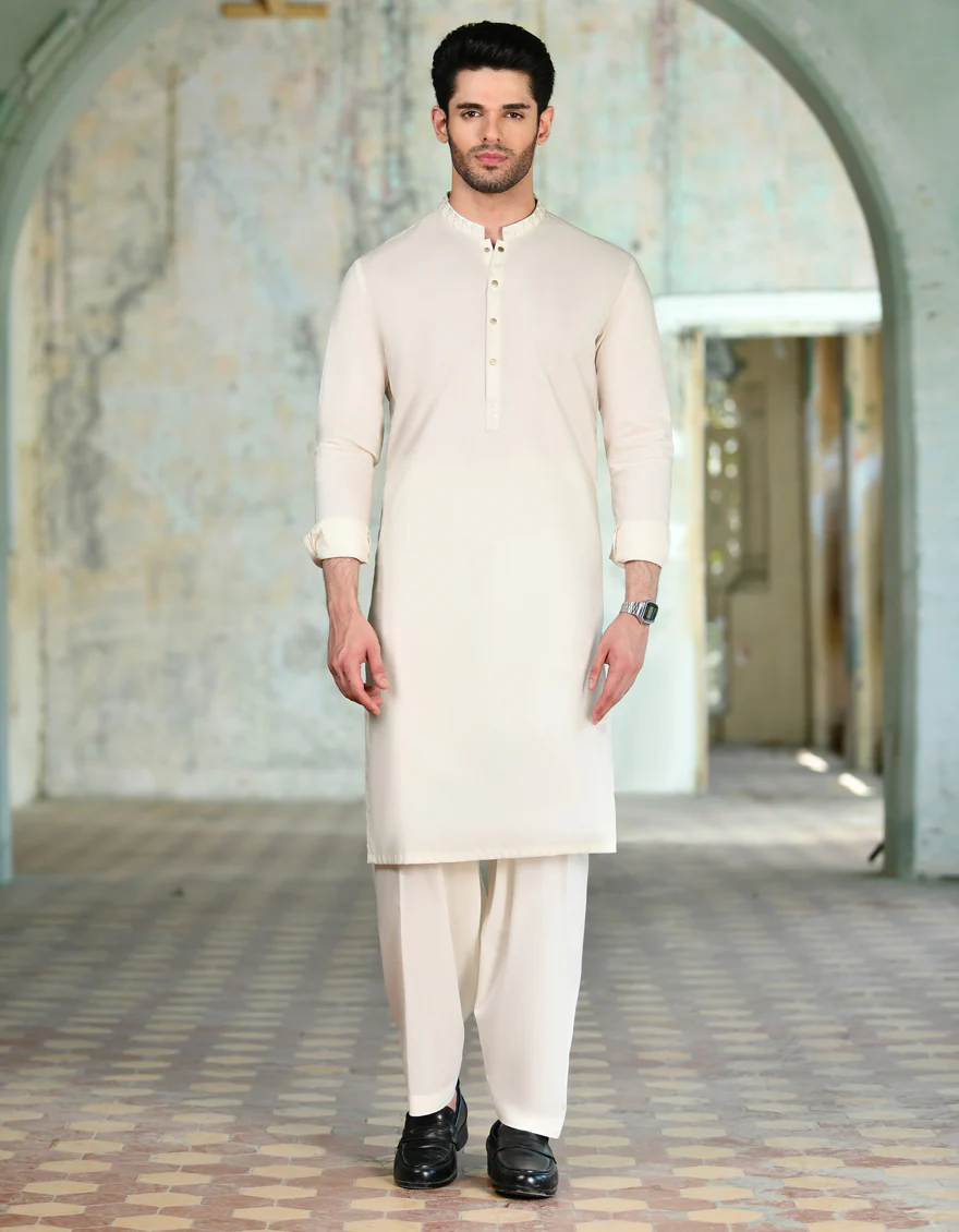WHITE COTTON KAMEEZ SHALWAR | JJKS-S-32943/S24/JJ8776-SF