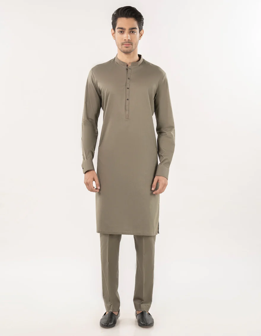 OLIVE BLENDED KAMEEZ SHALWAR | JJKS-S-33171/S25/JJ9