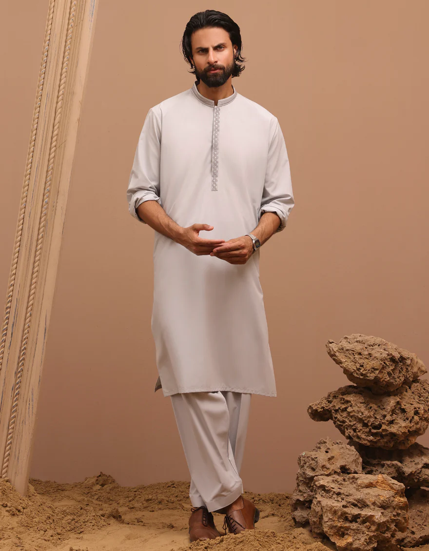 GREY BLENDED KAMEEZ SHALWAR | JJKS-S-34727/S24/JJ9269-SF