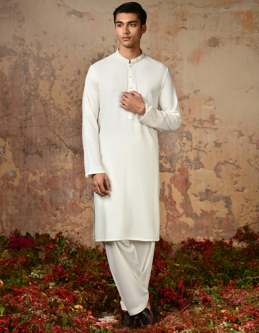 WHITE BLENDED KAMEEZ SHALWAR | JJKS-S-37842/S24/JJ9