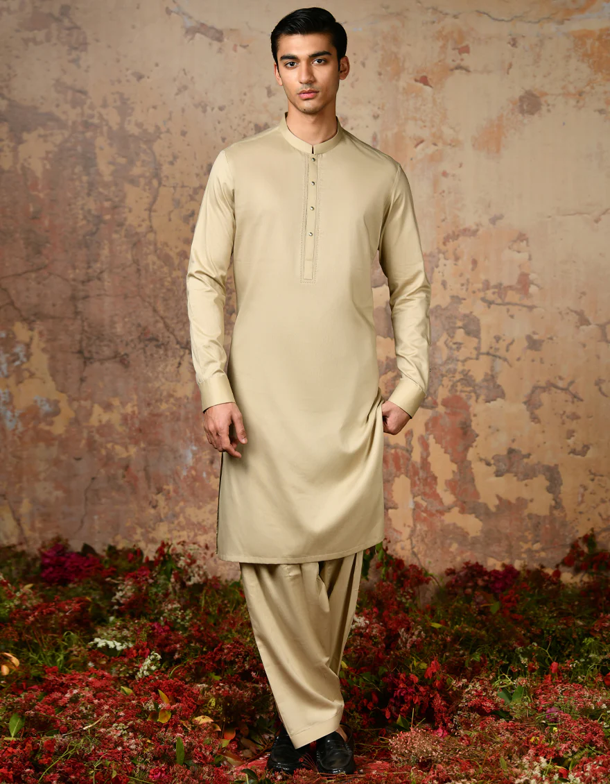 BROWN COTTON KAMEEZ SHALWAR | JJKS-S-37848/S24/JJ8981-SF