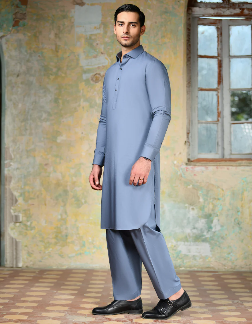 GREY COTTON KAMEEZ SHALWAR | JJKS-S-37854/S24/JJ8776-PN
