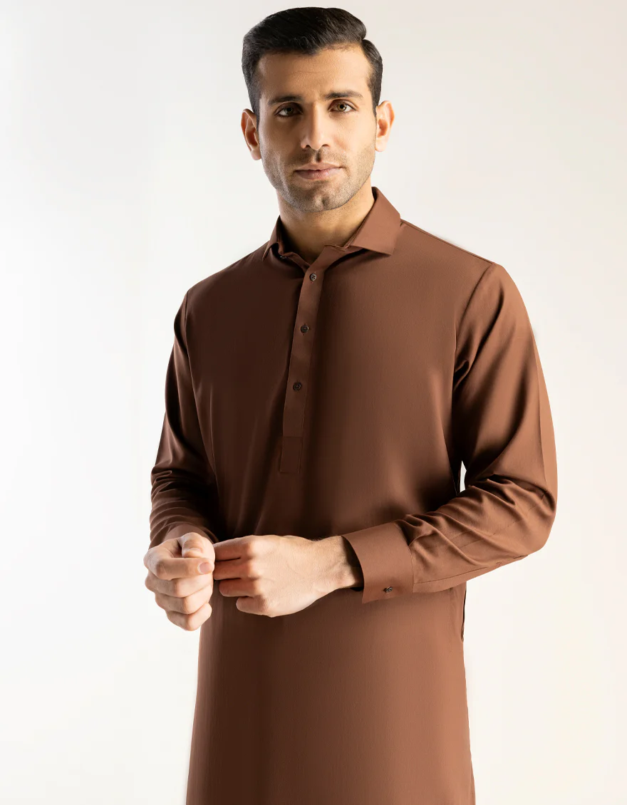 BROWN BLENDED KAMEEZ SHALWAR | JJKS-S-47005-R5-AP/S23/JJ9250-PN - Image 3