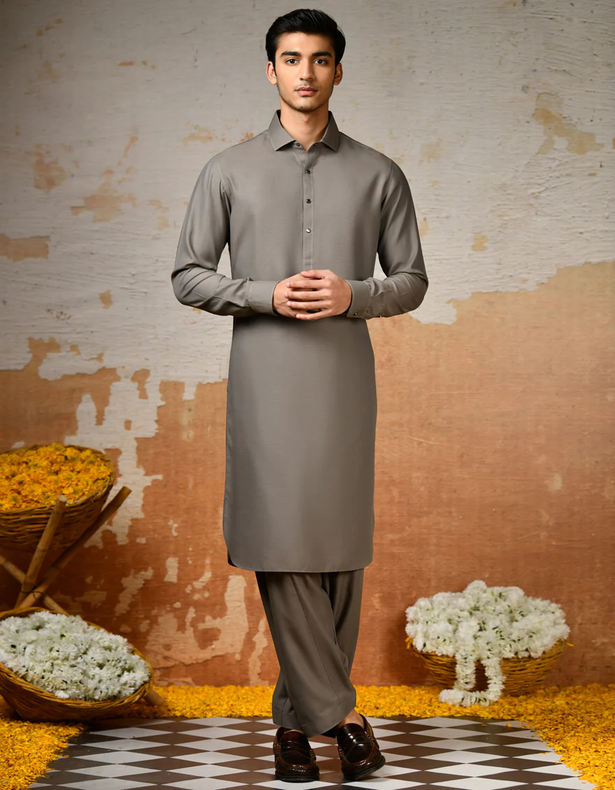 BROWN BLENDED KAMEEZ SHALWAR | JJKS-S-47150/S24/JJ8