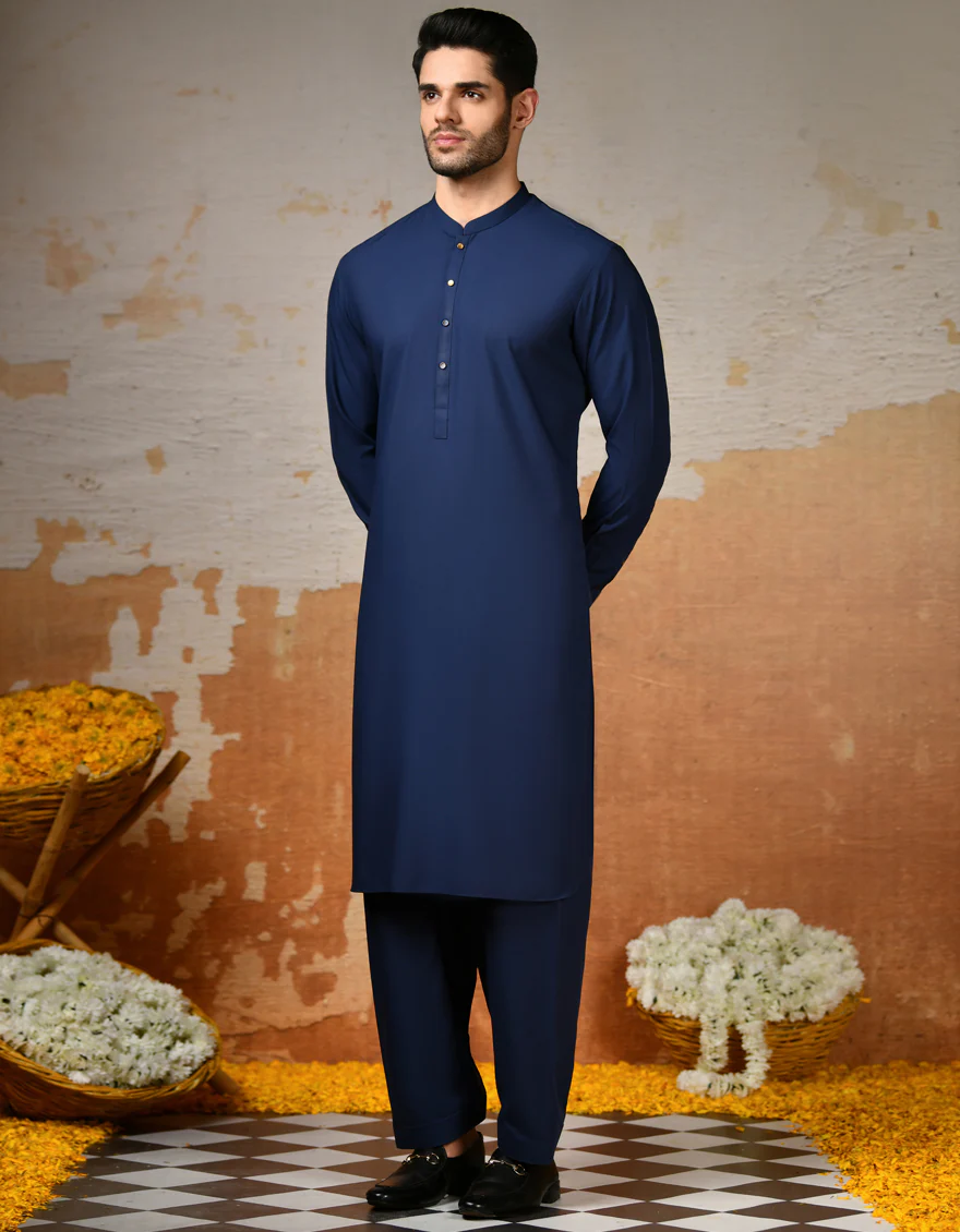 BLUE BLENDED KAMEEZ SHALWAR | JJKS-S-47190/S24/JJ8729-PL