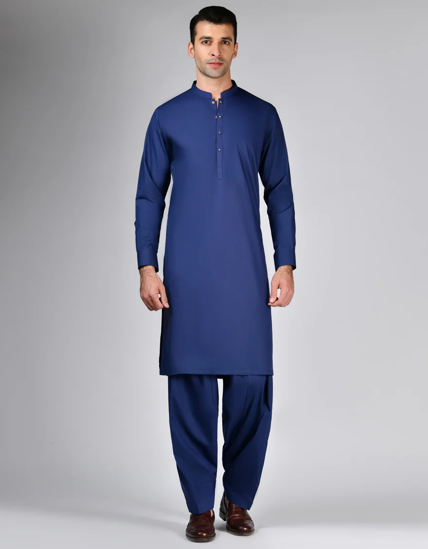 BLUE BLENDED KAMEEZ SHALWAR | JJKS-S-47241/S24/JJ8284-EX