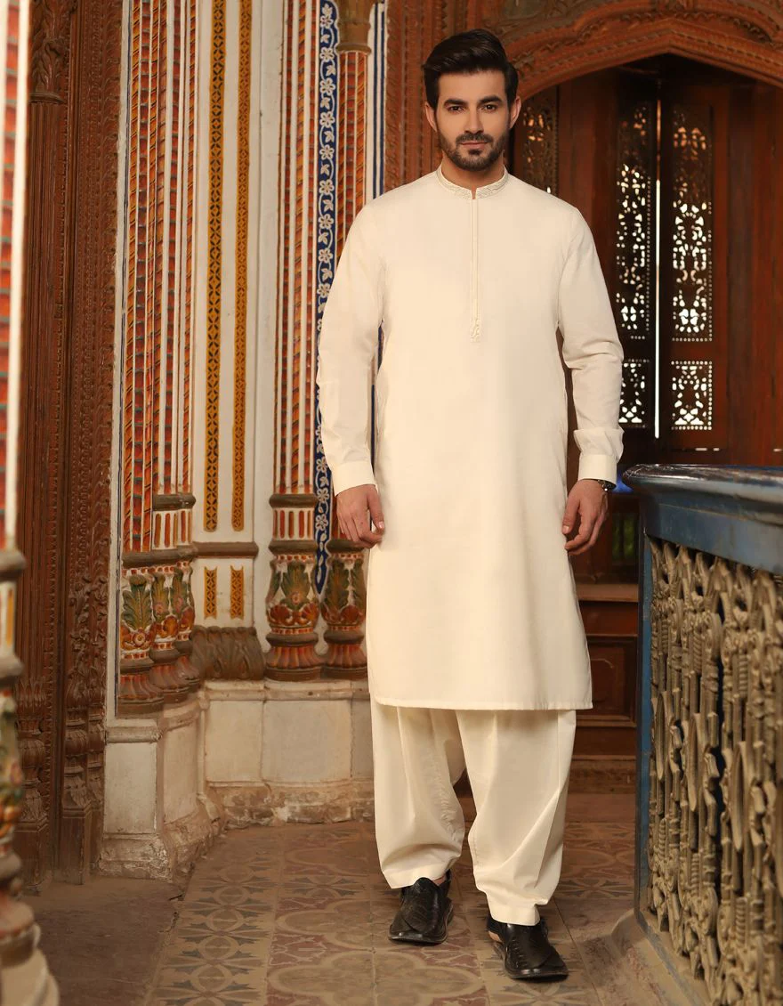 CREAM KAMEEZ SHALWAR | JJKS-S-US-31135/S21/JJ6816