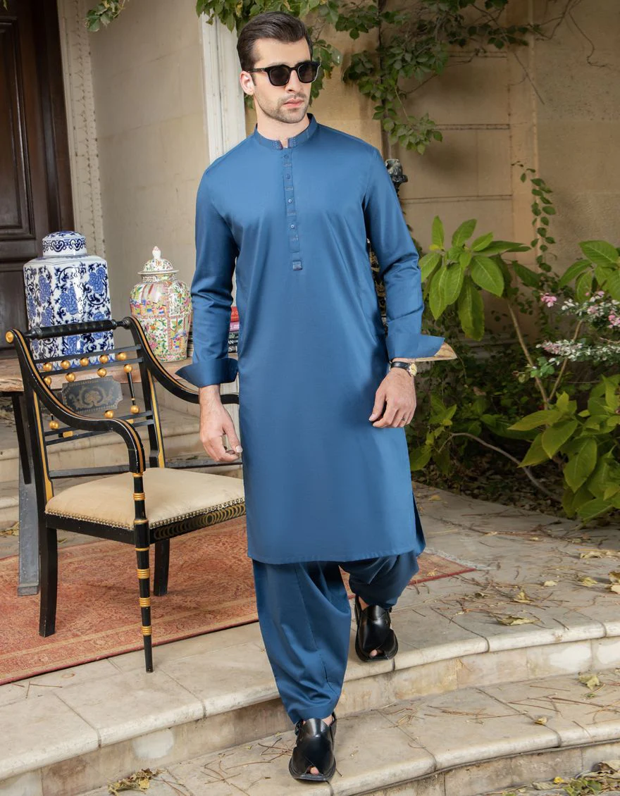 PURSSIAN BLUE KAMEEZ SHALWAR | JJKS-S-US-31163/S21/JJ7043