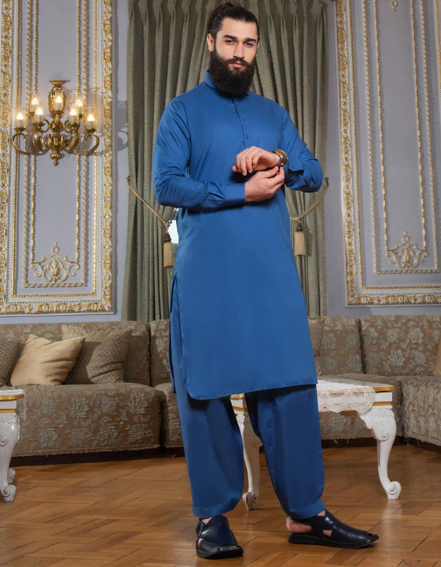 BLUE KAMEEZ SHALWAR | JJKS-S-US-31166/S21/JJ6986-CL