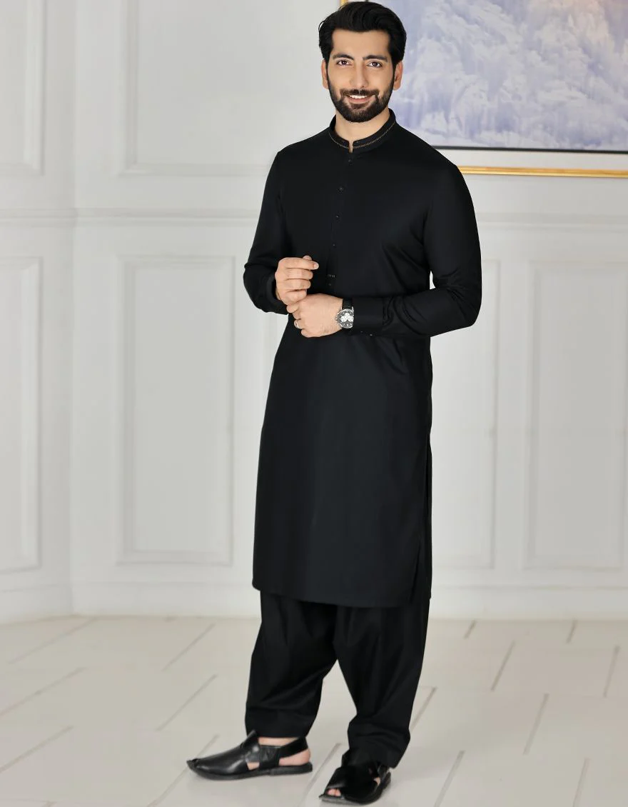 BLACK KAMEEZ SHALWAR | JJKS-S-US-31169/S21/JJ6986