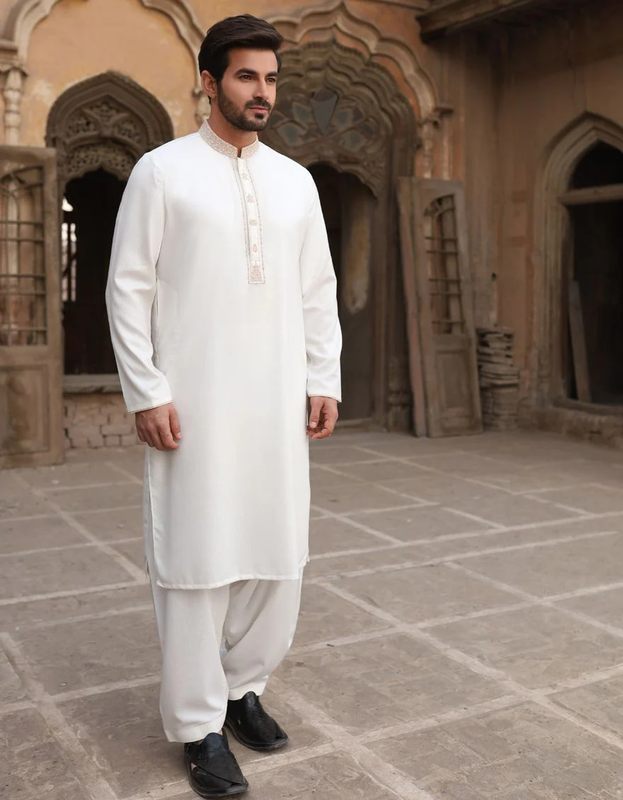 OFF WHITE KAMEEZ SHALWAR | JJKS-S-US-32423/S20/JJ6885